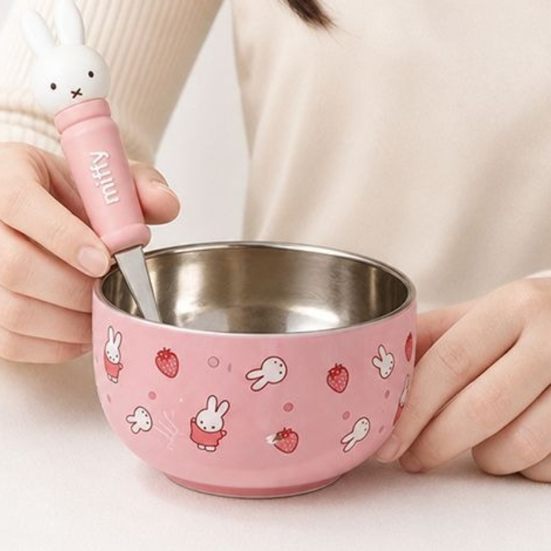 Baby Food Japan - Tigela de Aço Inoxidável Kawaii Miffy