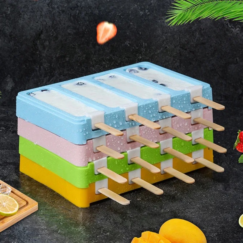 Baby Food Quality - Square Ellipse Ice Cream Popsicle Mold,