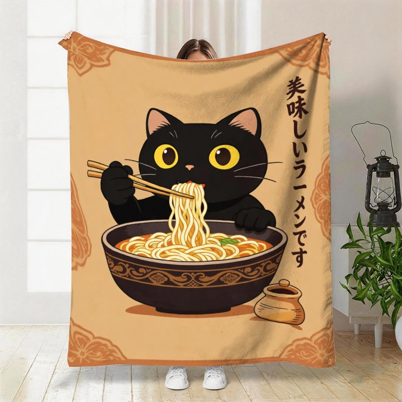 Baby Food Japan - Manta Decorativa de Ramen com Gato