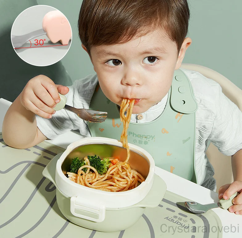 1 conjunto de elefante garfo c - Baby Food Japan avaliação e preço
