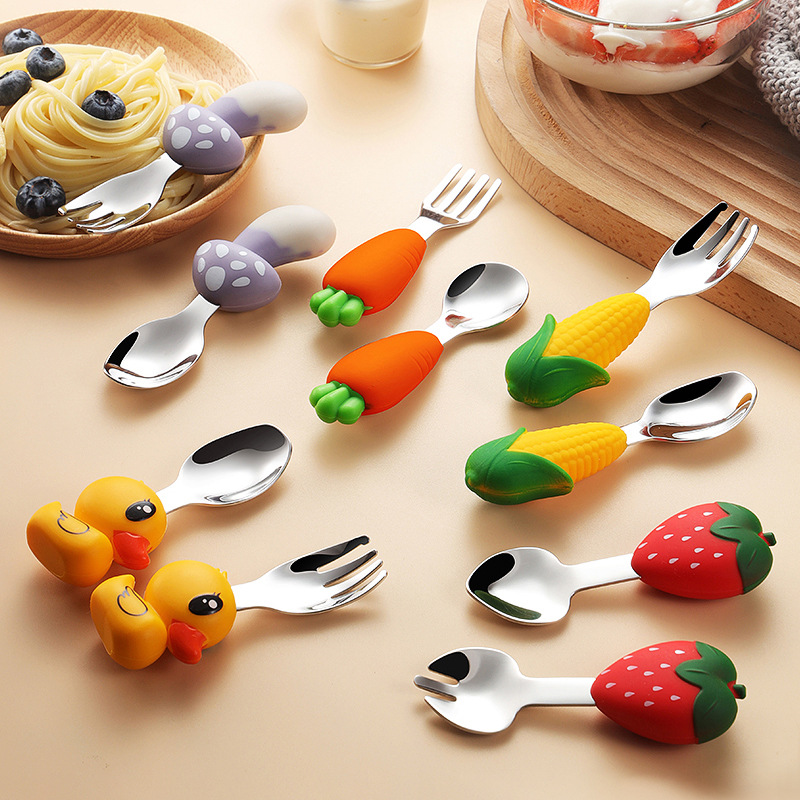 Talheres Infantis em Aço Inoxi - Baby Food Quantity avaliação e preço