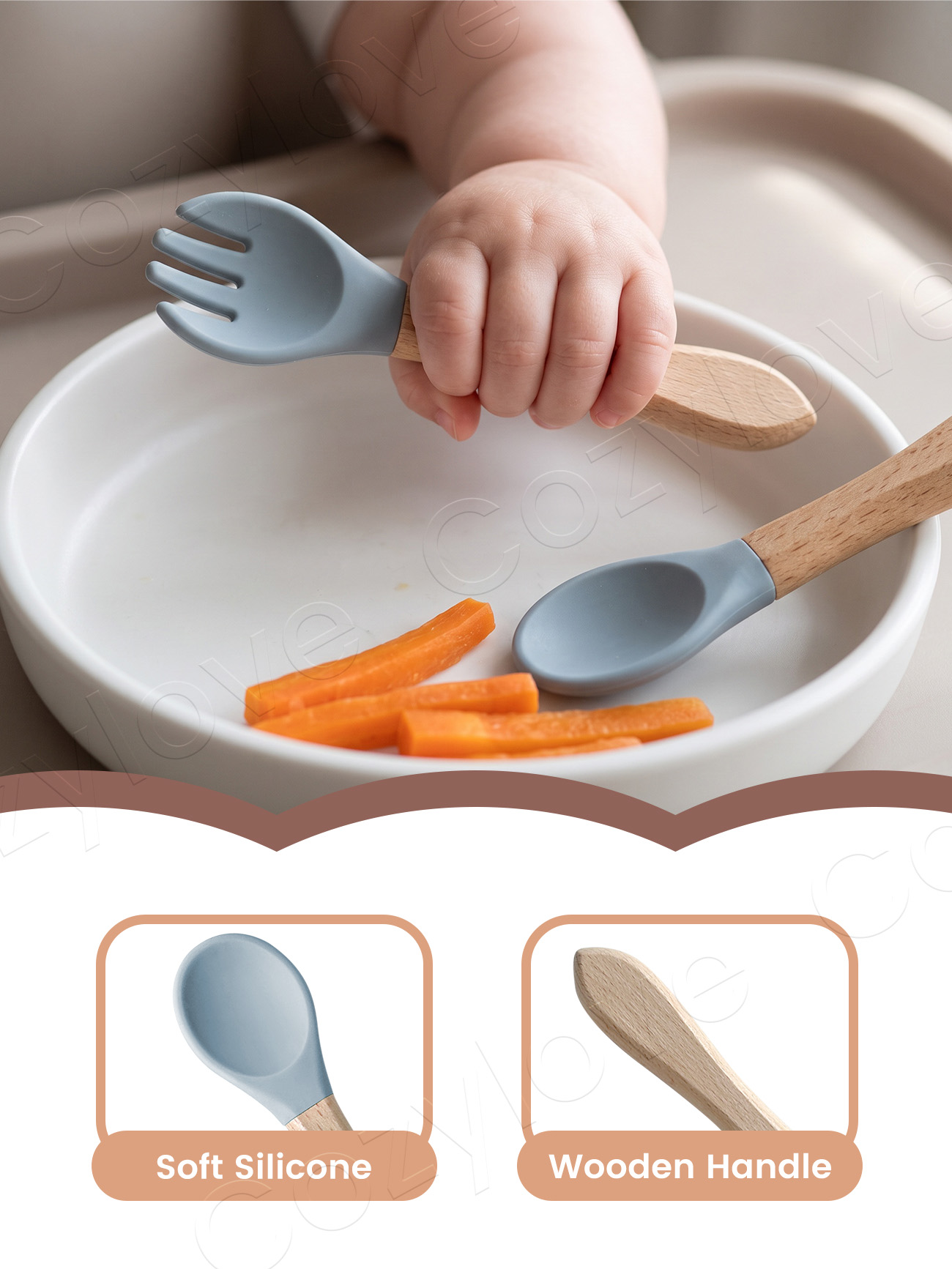 Conjunto de Garfo e Colher de  - Baby Food Bites avaliação e preço