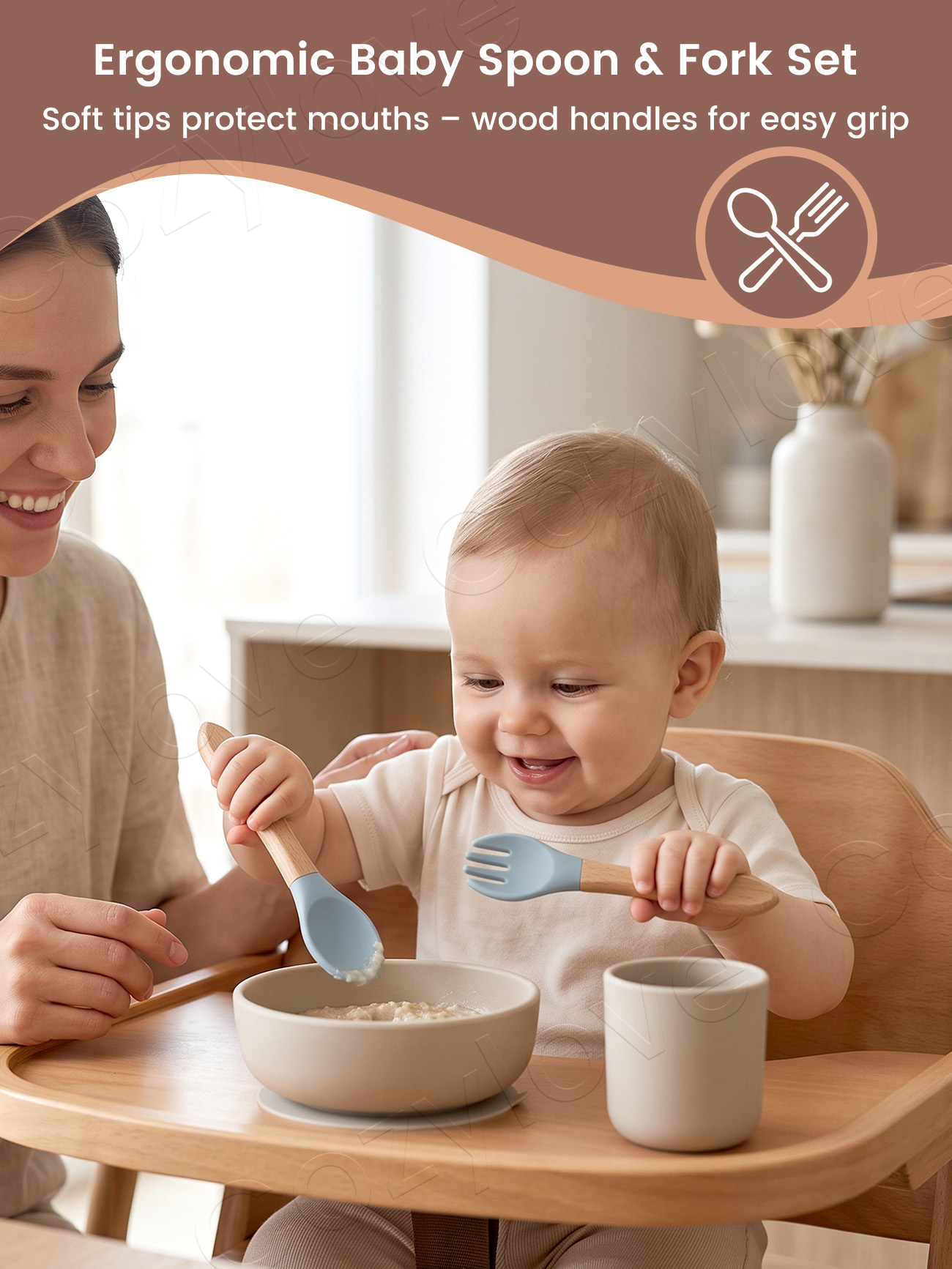 Conjunto de Garfo e Colher de  - Baby Food Bites avaliação e preço